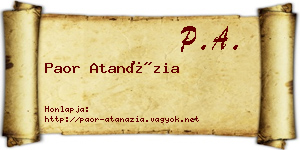 Paor Atanázia névjegykártya